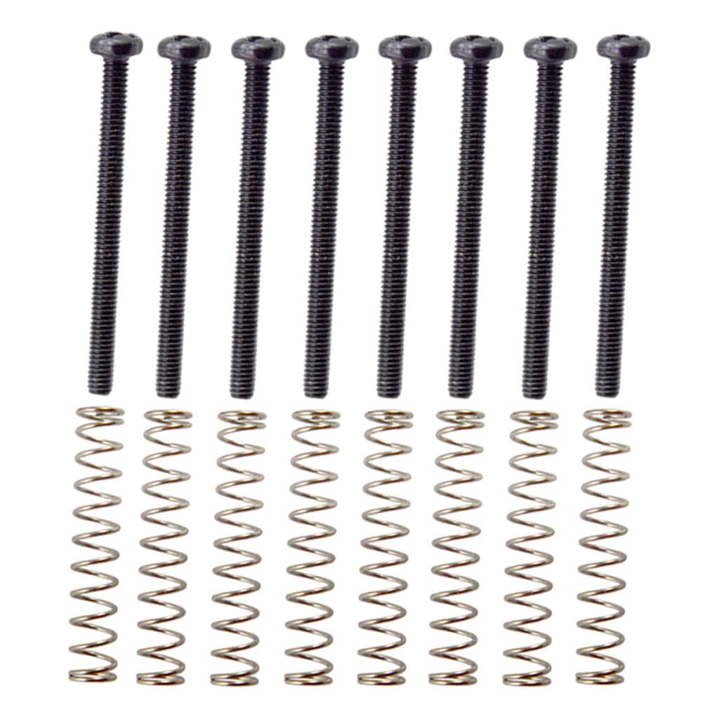 MonkeyJack 8-Piece Humbucker Pickup Screws & Springs Kit for Electric Guitar - Black Metal Frame Clamp Set - Perfect for DIY Guitar Repair & Customization
