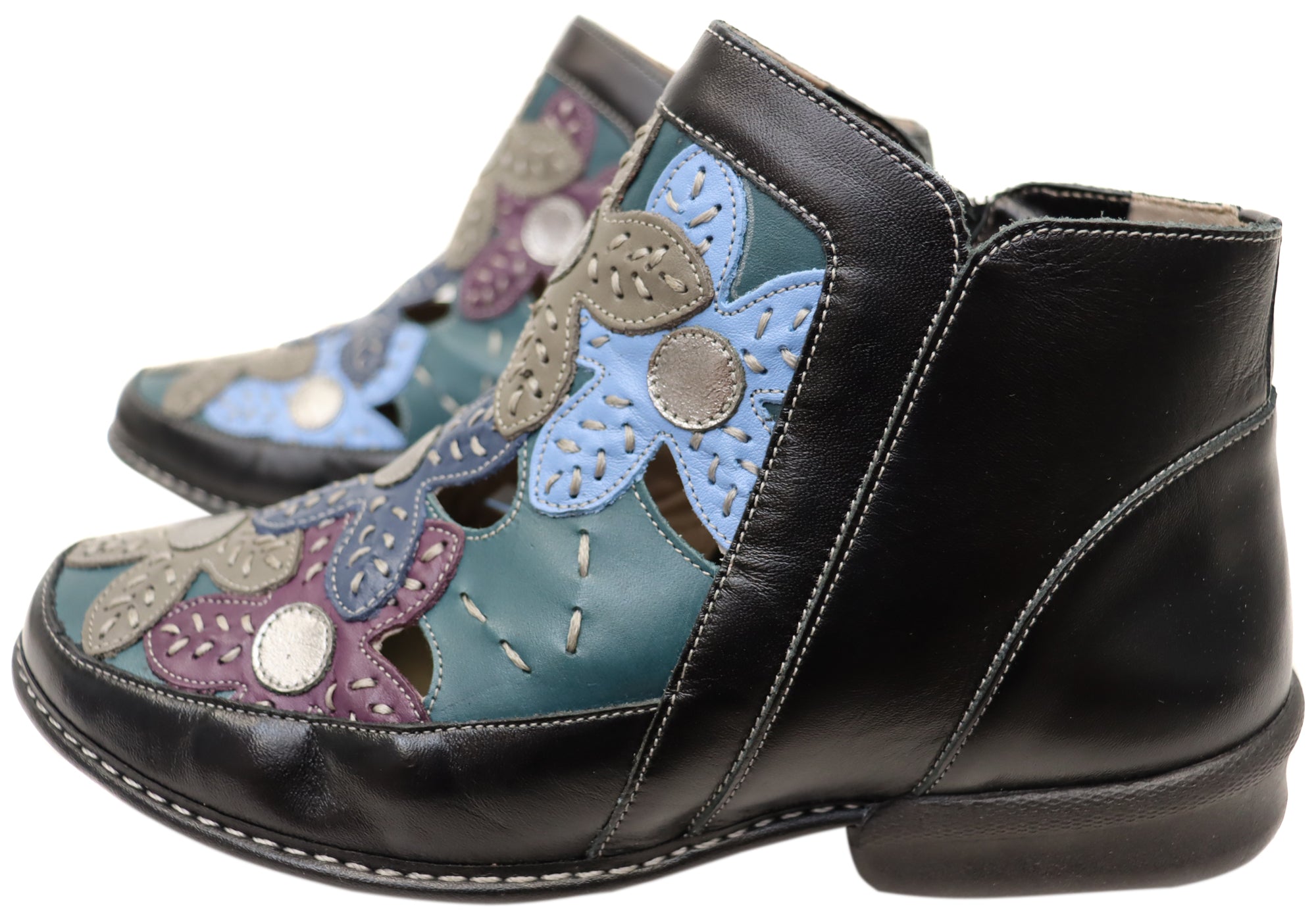 J Gean Tania Women's Comfortable Leather Ankle Boots - Made in Brazil - Perfect for Casual Outfits, Office Wear & Fall Fashion