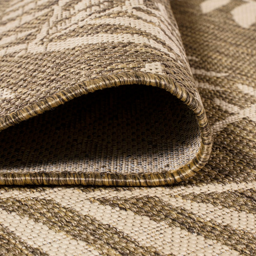 Nevis Palm Frond Indoor Outdoor Area Rug - Natural Fiber Floor Mat for Living Room, Bedroom, Patio & Beach House Decor