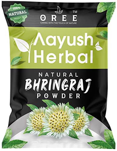 100% Natural Organic Bhringraj Powder for Hair Growth & Scalp Health | Aayush Herbal Ayurvedic Treatment for Thicker, Longer Hair | Promotes Hair Regrowth & Reduces Hair Fall | Perfect for DIY Hair Masks & Ayurvedic Hair Care Routines