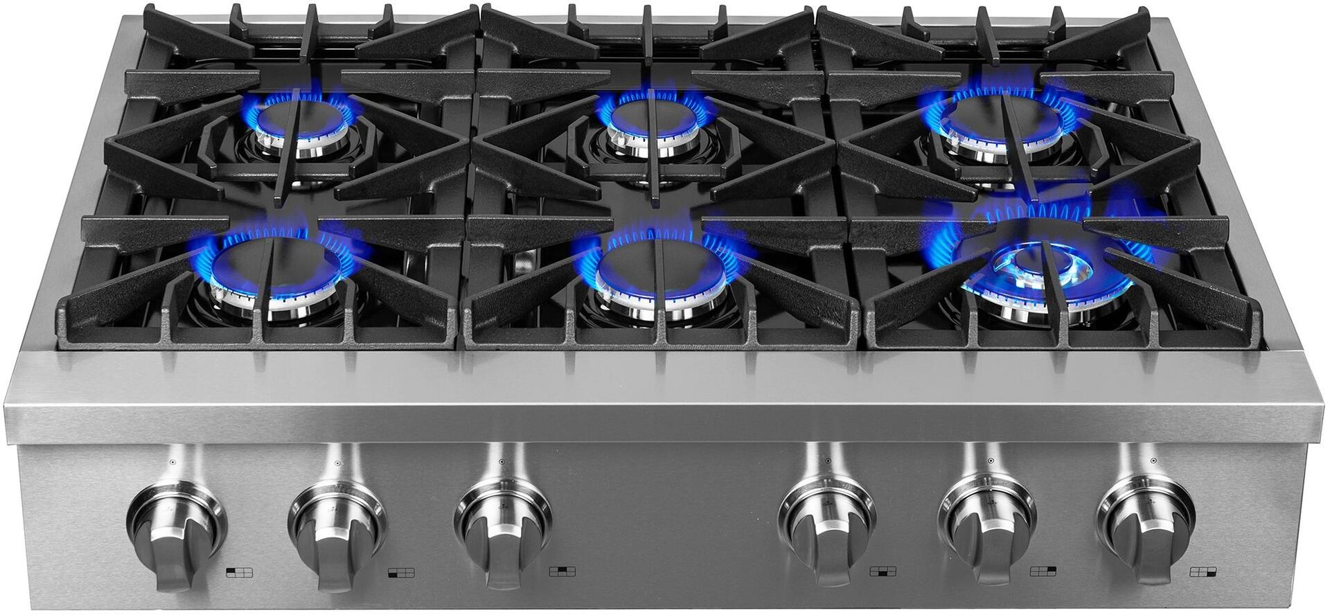 Forno Lseo 36 Inch 6 Burner Gas Range Top with Griddle - Stainless Steel Professional Gas Stove FCTGS5737 36 for Home Kitchen & Restaurant Cooking