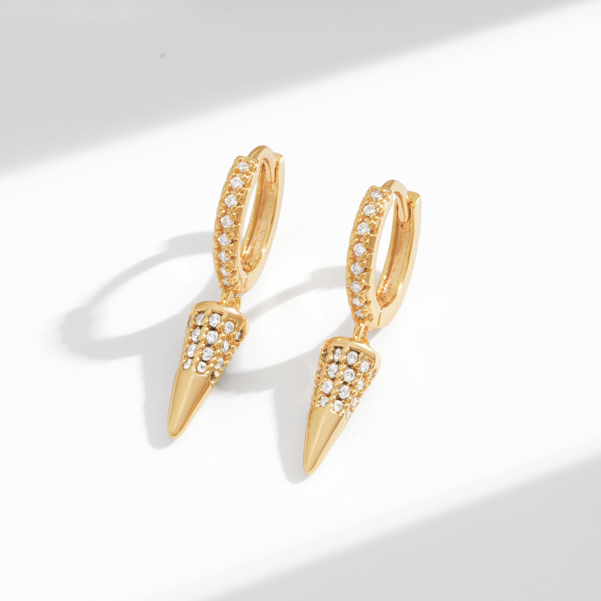 VACRONA 14K Gold Plated Heart Hoop Huggie Earrings for Women - Small Dainty Hoops for Everyday Wear, Date Night & Gift Giving