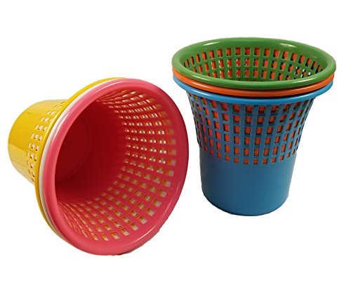 3-Pack 3 Gallon Plastic Waste Baskets - Lightweight & Colorful for Home Office Bathroom