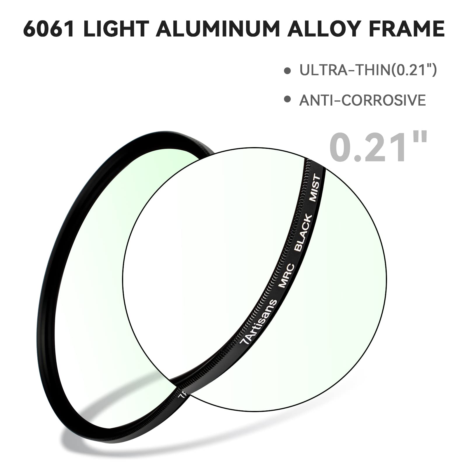 7artisans 52mm Black Mist Filter 1/8 - Aluminum Alloy Optical Glass for Natural Soft Diffuser & Cinematic Dream Effect - Perfect for Photography, Videography, and Filmmaking Scenes