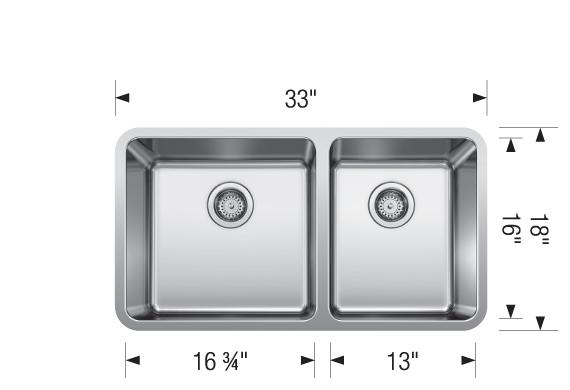 Blanco Formera 1-3/4 Bowl Stainless Steel Kitchen Sink 442769 - Perfect for Modern Kitchens & Food Prep Stations