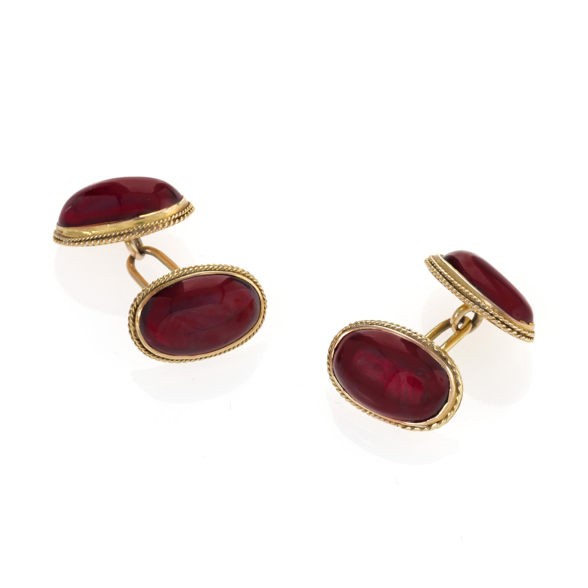 Premium Garnet Cabochon Cufflinks for Men - Elegant Wedding & Formal Wear Accessories - Perfect for Business Attire, Tuxedos & Special Occasions