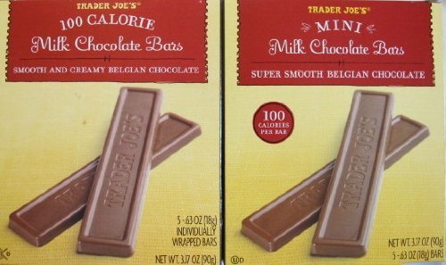Trader Joe's Mini Milk Chocolate Bars - 2 Boxes, 100 Calories Per Bar - Perfect for Snacking, Gifts & Party Favors