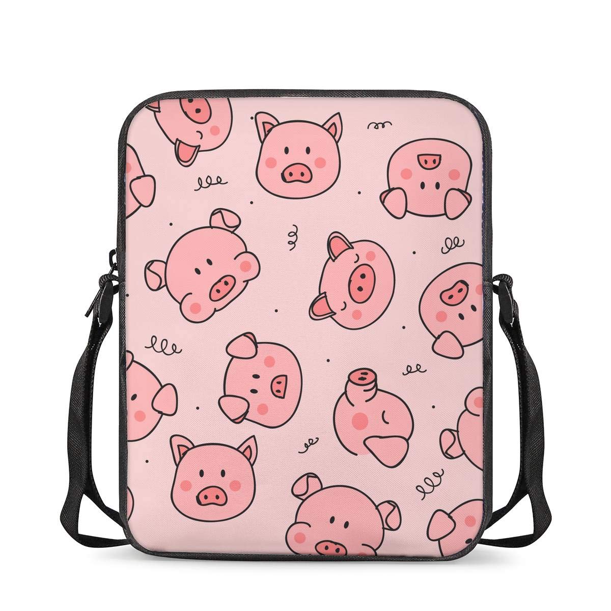 Chaqlin Unisex Animal Print Messenger Bag - Cute Pig Design Shoulder Bag for Women & Girls, Perfect for School, Travel & Outdoor Adventures