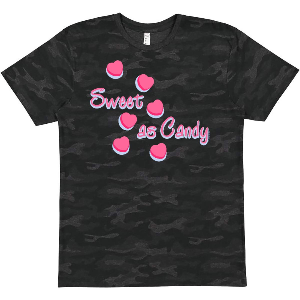 Inktastic Sweet As Candy Valentine T-Shirt for Women - Cute Heart Graphic Tee for Valentine's Day Gifts, Date Nights & Couple Outfits
