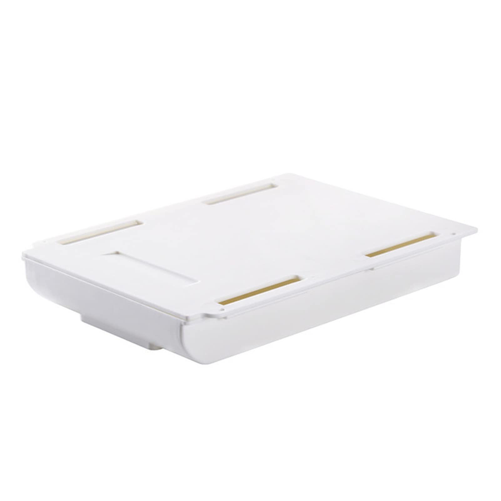 myCk Christmas Tree Storage Box - Self Stick Pencil Tray & Under Desk Drawer Organizer - Hidden Stationery Stand for Pens, Office & Home Storage (White, Size S) - Perfect for Desk Organization & Holiday Decor Storage