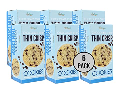 Too Good Gourmet Chocolate Chip Thin Crisp Cookies - 6 Pack | Crispy & Delicious Dessert Snacks for Parties, Gifts & Everyday Treats | Gluten-Free & Vegan Friendly | Perfect for Office, School & Travel Snacking