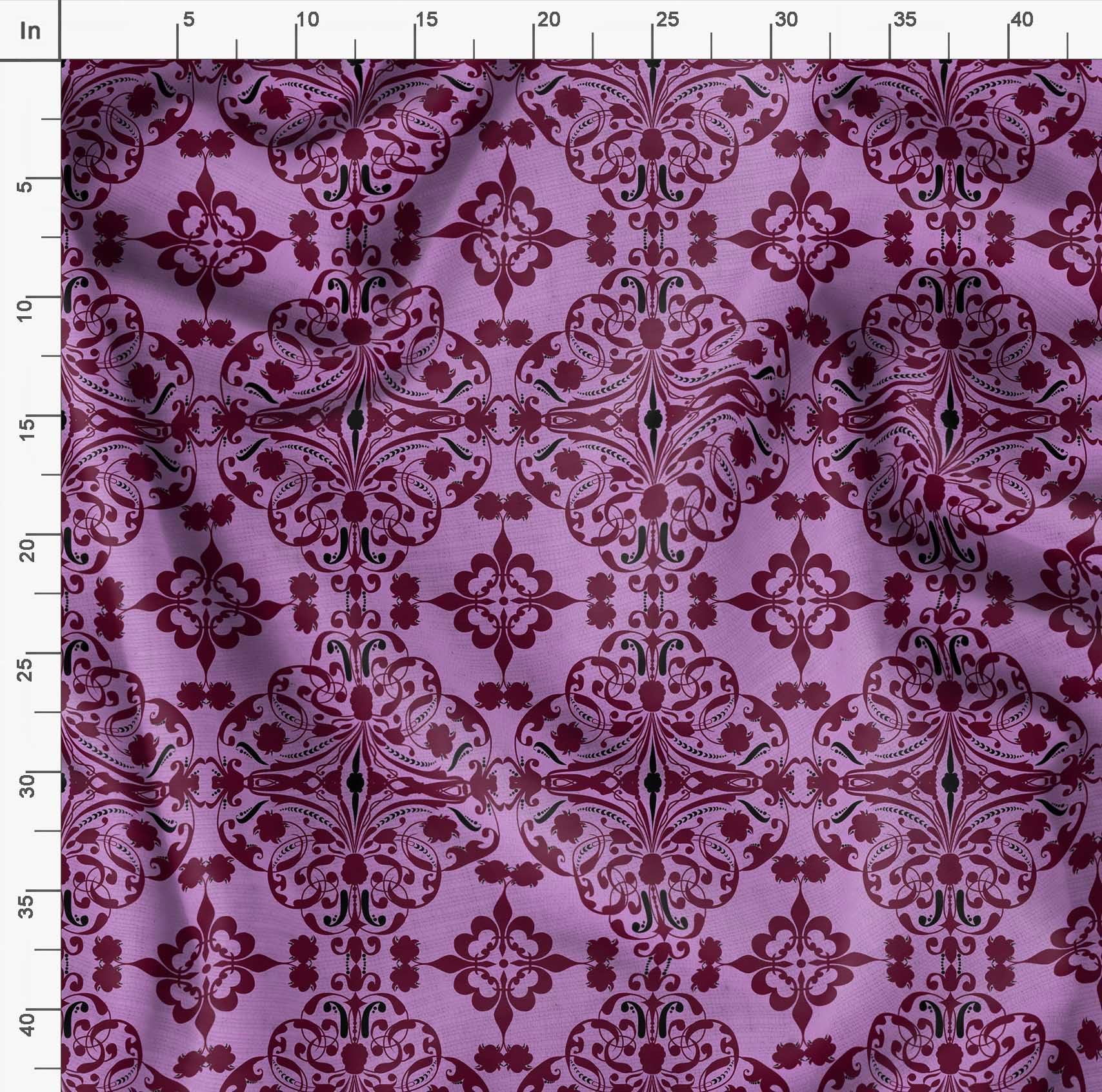 Soimoi Moss Georgette Brown Fabric by The Yard - 42 Inch Wide Moroccan Damask Print Fabric - Exotic Vibrant Patterns for Fashion Dresses, Curtains & Home Decor - Soft Flowy Material for DIY Sewing Projects