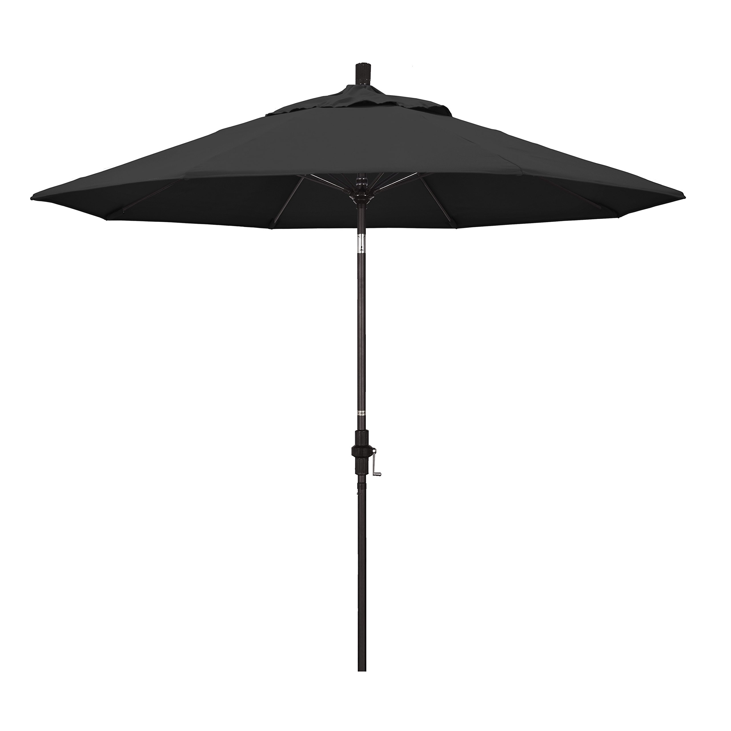 California Umbrella GSCUF908117-SA08 9-Foot Round Patio Umbrella with Aluminum Pole & Fiberglass Ribs - Durable Outdoor Shade for Poolside, Garden, and Backyard - Black