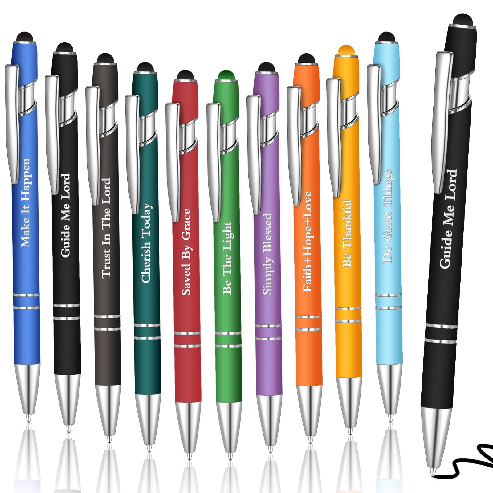Chinco 20-Piece Christian Gift Set - Bible Verse Ballpoint Pens with Inspirational Scripture Quotes (1.0mm Black Ink) - Perfect for Office Workers, Employees & Religious Gifting