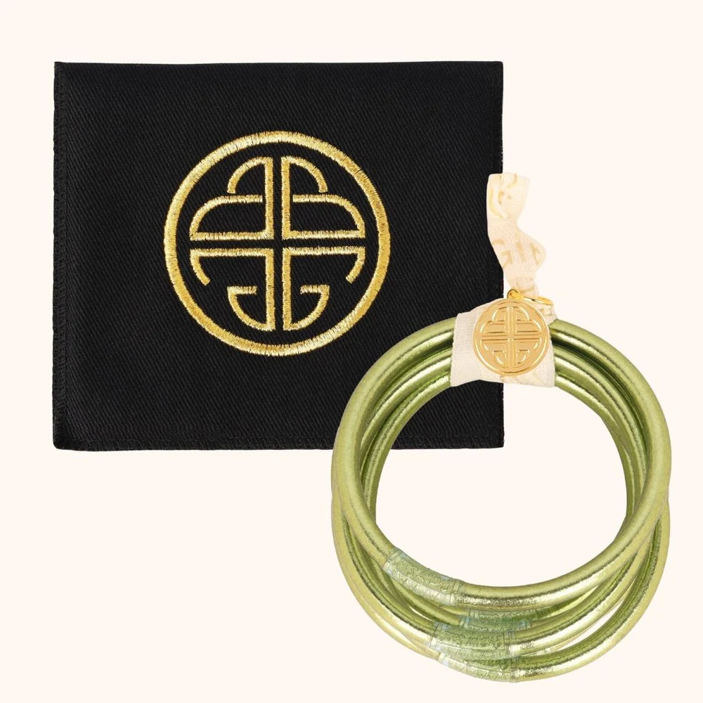 BuDhaGirl All Weather Bangles Set of 6 - Waterproof & Durable Lemon Color Bracelets for Yoga, Travel, and Everyday Wear