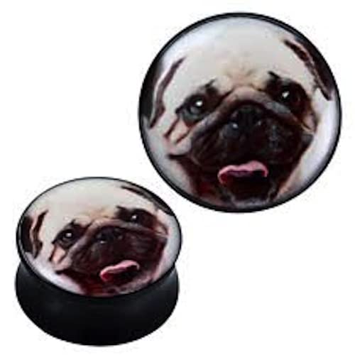 Double Flared Pug Acrylic Gauges/Plugs 00G (10MM) - 2 Piece Ear Stretching Set for Men & Women - Perfect for Daily Wear, Parties, and Body Jewelry Collection