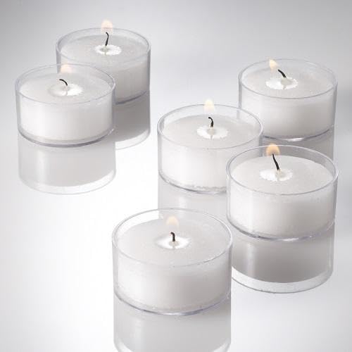 Richland® Unscented White Tealight Candles in Clear Cups - Pack of 500 for Weddings, Parties, Home Decor & Relaxation
