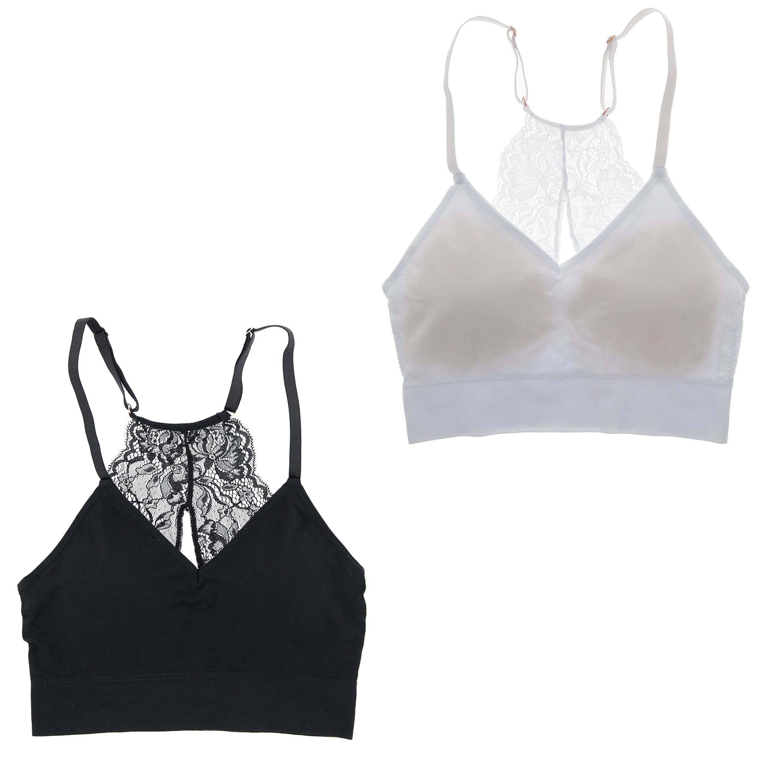 Marilyn Monroe Women's Sexy Lace Bralette Set - 2 Pack, Racerback Bralette for Comfort & Style, Perfect for Everyday Wear, Date Night & Lingerie Gifts