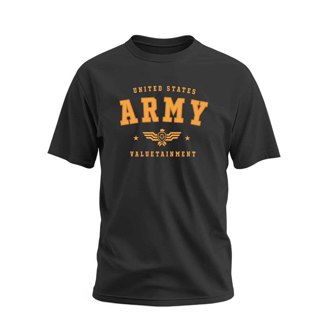 Future Looks Bright US Army Black Short Sleeve T-Shirt - Military Inspired Casual Tee for Men, Comfortable Cotton Shirt for Everyday Wear, Gym & Outdoor Activities