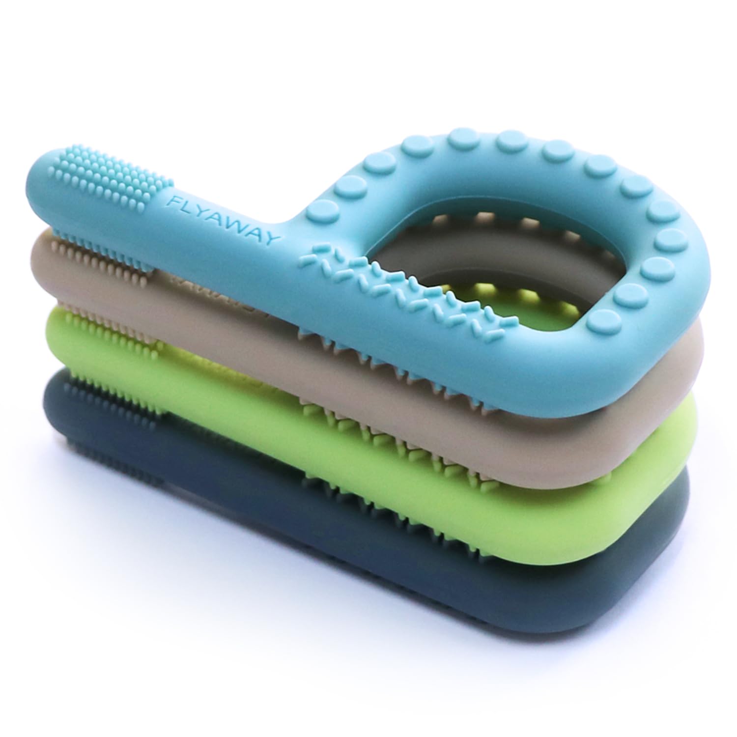 Sensory Chew Toys for Autistic Kids & Adults - 4 Pack P-Shaped Teething Toys for Babies 3-12 Months | BPA-Free Silicone Oral Motor Stimulation Necklaces | Perfect for Teething Relief, Anxiety & Sensory Processing Disorder
