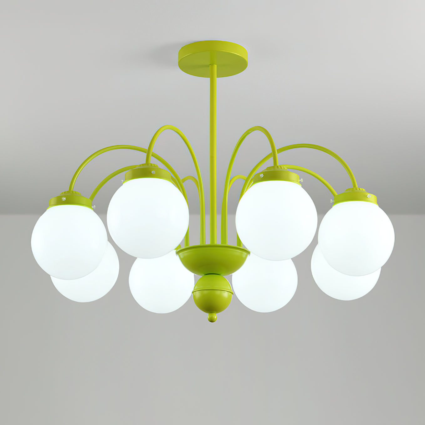 Elegant Cream Glass Ball Chandelier - Modern Crystal Ceiling Light Fixture for Dining Room, Bedroom & Living Room Decor