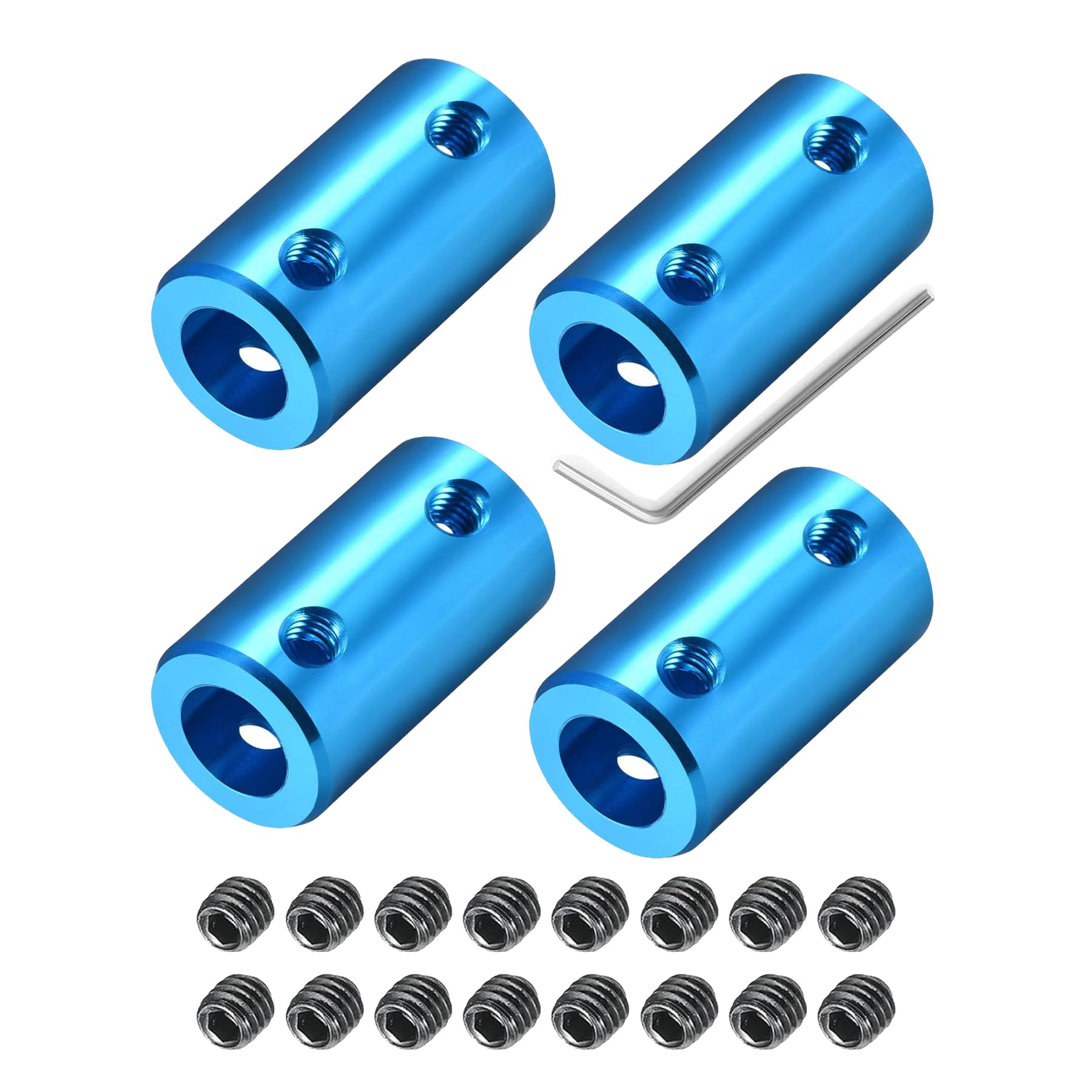 4PCS Aluminum Shaft Coupler Connector L25 x D16 10mm to 10mm Bore Rigid Coupling with Screw - Perfect for 3D Printers, CNC Machines, DIY Robots, Motor Shafts, and Mechanical Projects