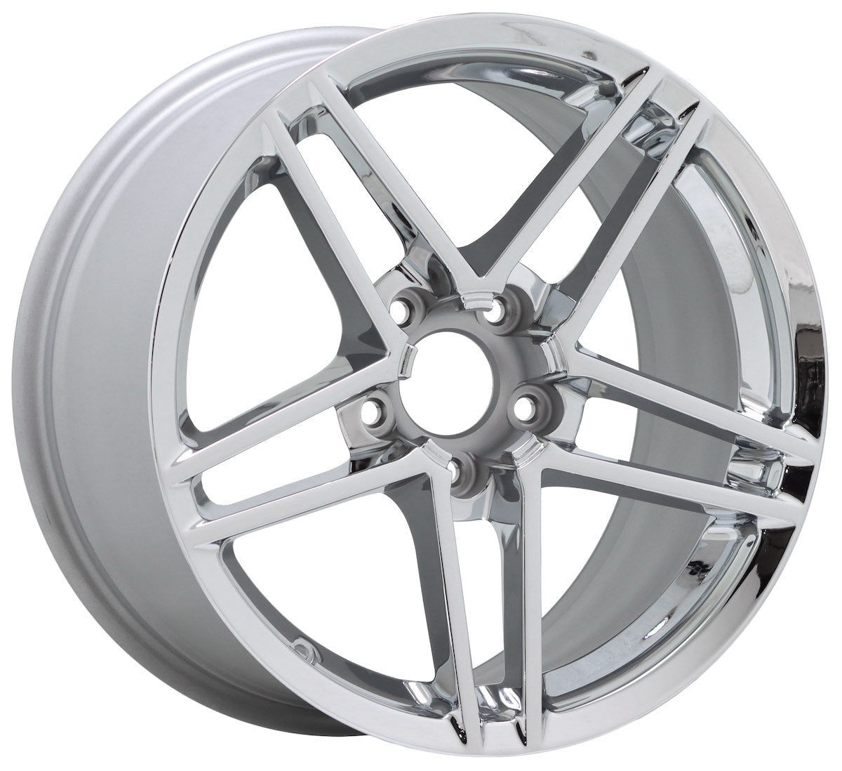 18 19 Corvette Z06 Bright Chrome Wheels Rims - Factory OEM 5090 5107 EXCHANGE | High-Performance Replacement for Corvette Z06 | Perfect for Racing, Car Shows & Custom Upgrades