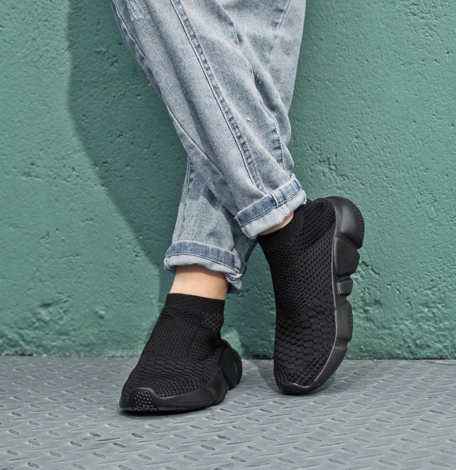 Santiro Boys & Girls Breathable Knit Slip-On Socks Shoes - Lightweight Comfort for School, Play & Everyday Wear