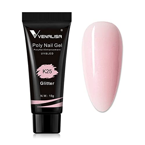 Venalisa Poly Builder Gel - 15g Professional Poly Nail Gel for Strong Acrylic Nail Extensions (Color K25) | Perfect for Salon & DIY Manicures at Home