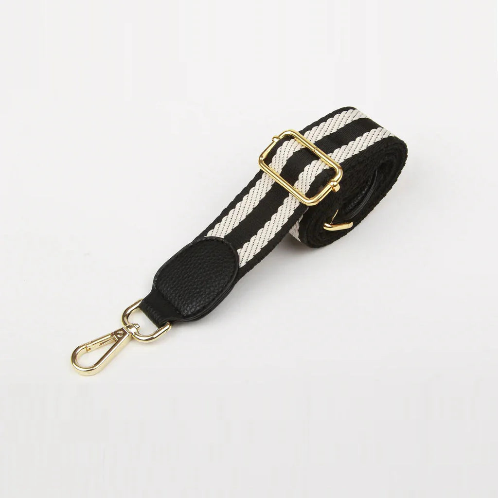 Alice Wheeler Woven Shoulder Bag Strap - Adjustable Crossbody Purse Strap for Women, Black & Stone | Perfect for Handbags, Totes, and Everyday Use