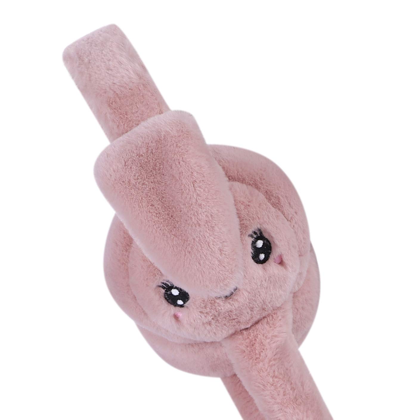 Cute Winter Plush Earmuffs with Moving Animal Ears - Warm Fleece Ear Warmers for Women & Girls - Funny Cold Weather Accessories for Outdoor Activities, Snow Sports & Winter Fashion