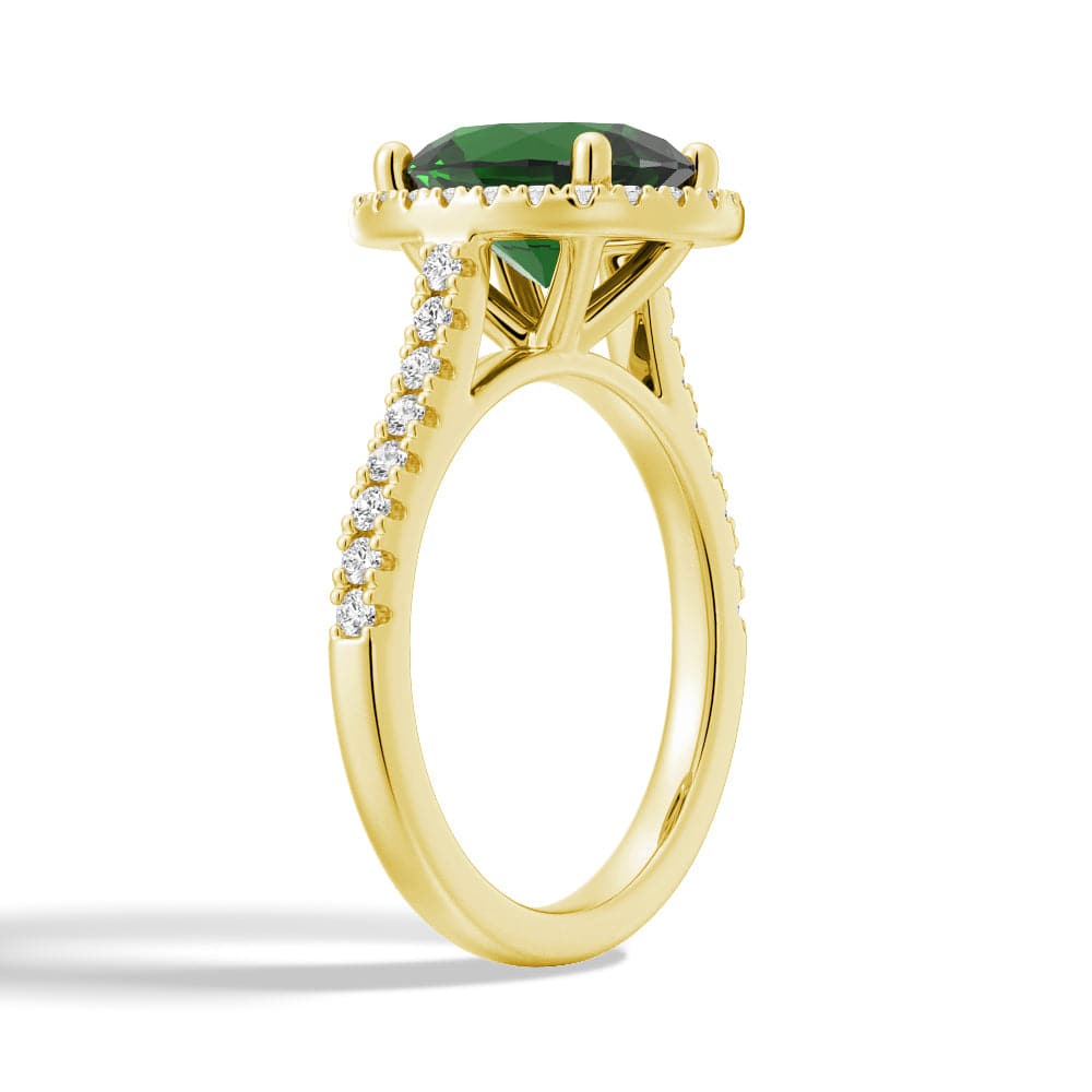 2 Carat Oval Emerald Halo Engagement Ring - Vintage Inspired Wedding Band for Women - Perfect for Proposals, Anniversaries & Special Occasions