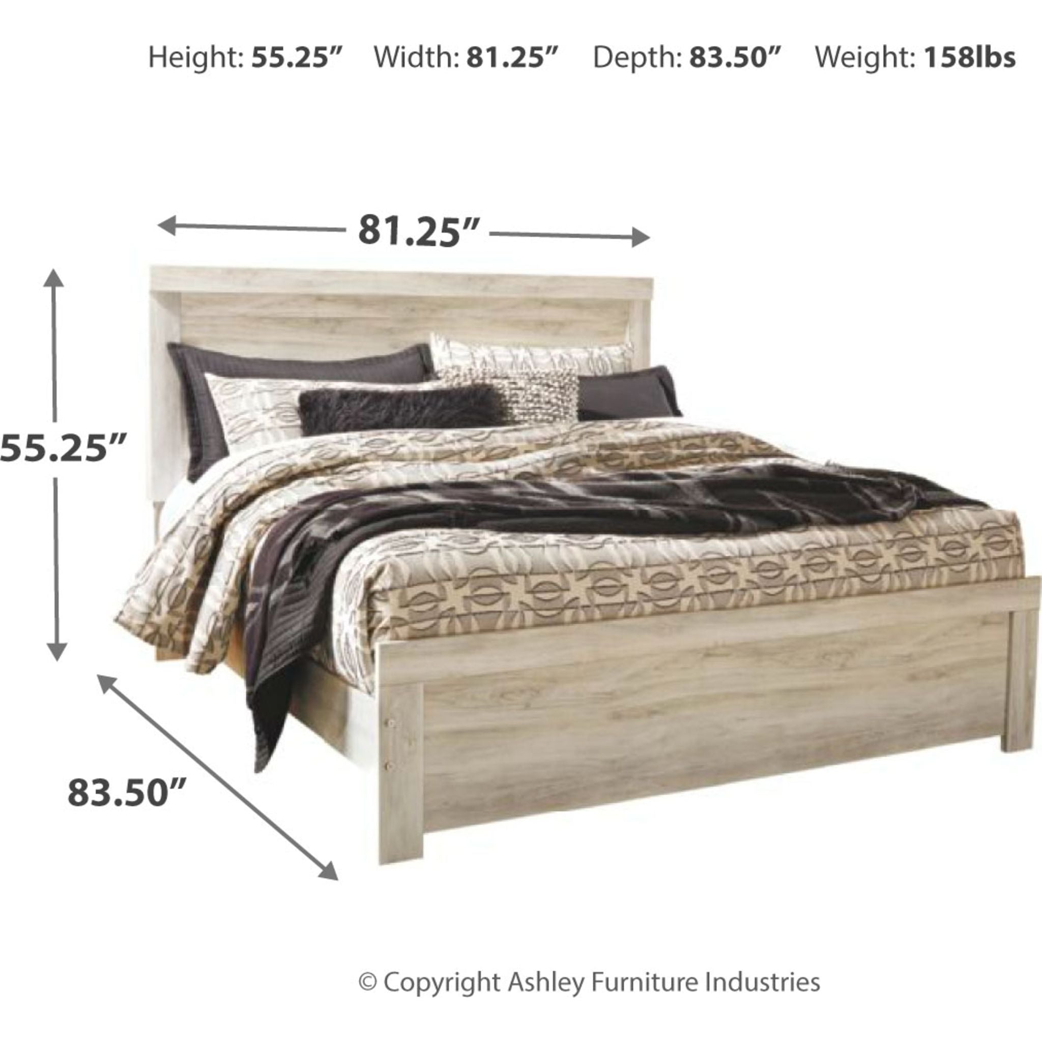 Bellaby 5-Piece King Size Bedroom Set - Whitewashed Wood Finish for Modern Farmhouse Style | Perfect for Master Bedroom, Guest Room & Vacation Homes