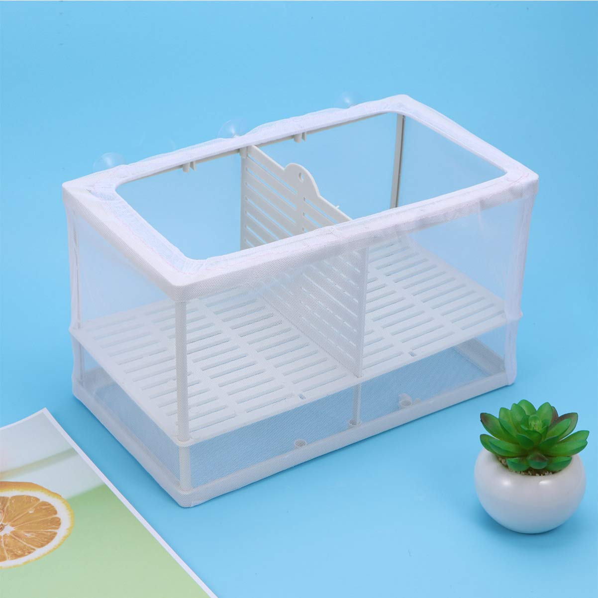 Aquarium Fish Breeding Box - Large Mesh Net Hatchery for Fry, Guppies, and Livebearers | Safe Isolation Tank for Pregnant Fish and Baby Fry | Perfect for Fish Tanks, Aquariums, and Breeding Setups
