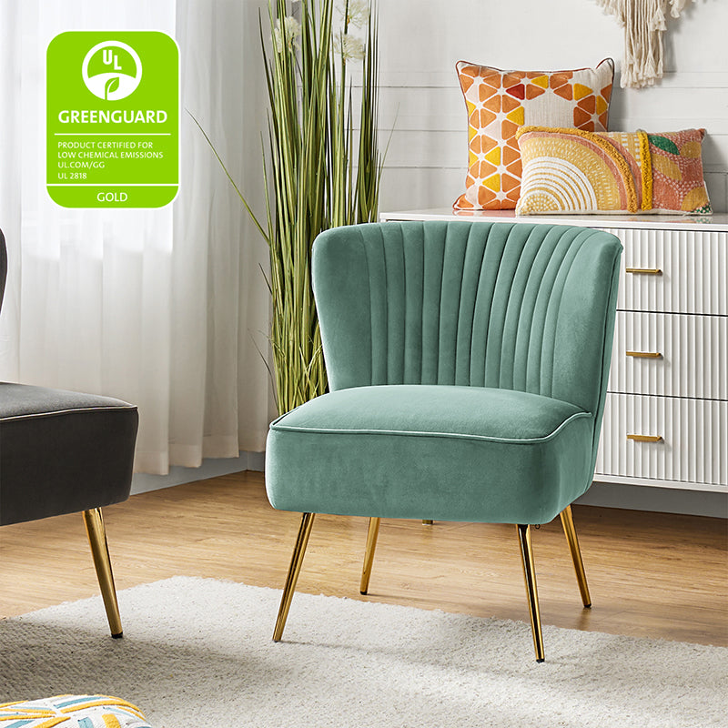 Lola Velvet Side Chair - Modern Upholstered Accent Chair for Living Room, Bedroom & Office - Soft Velvet Fabric with Sturdy Wooden Legs - Perfect for Dining, Lounge & Home Decor