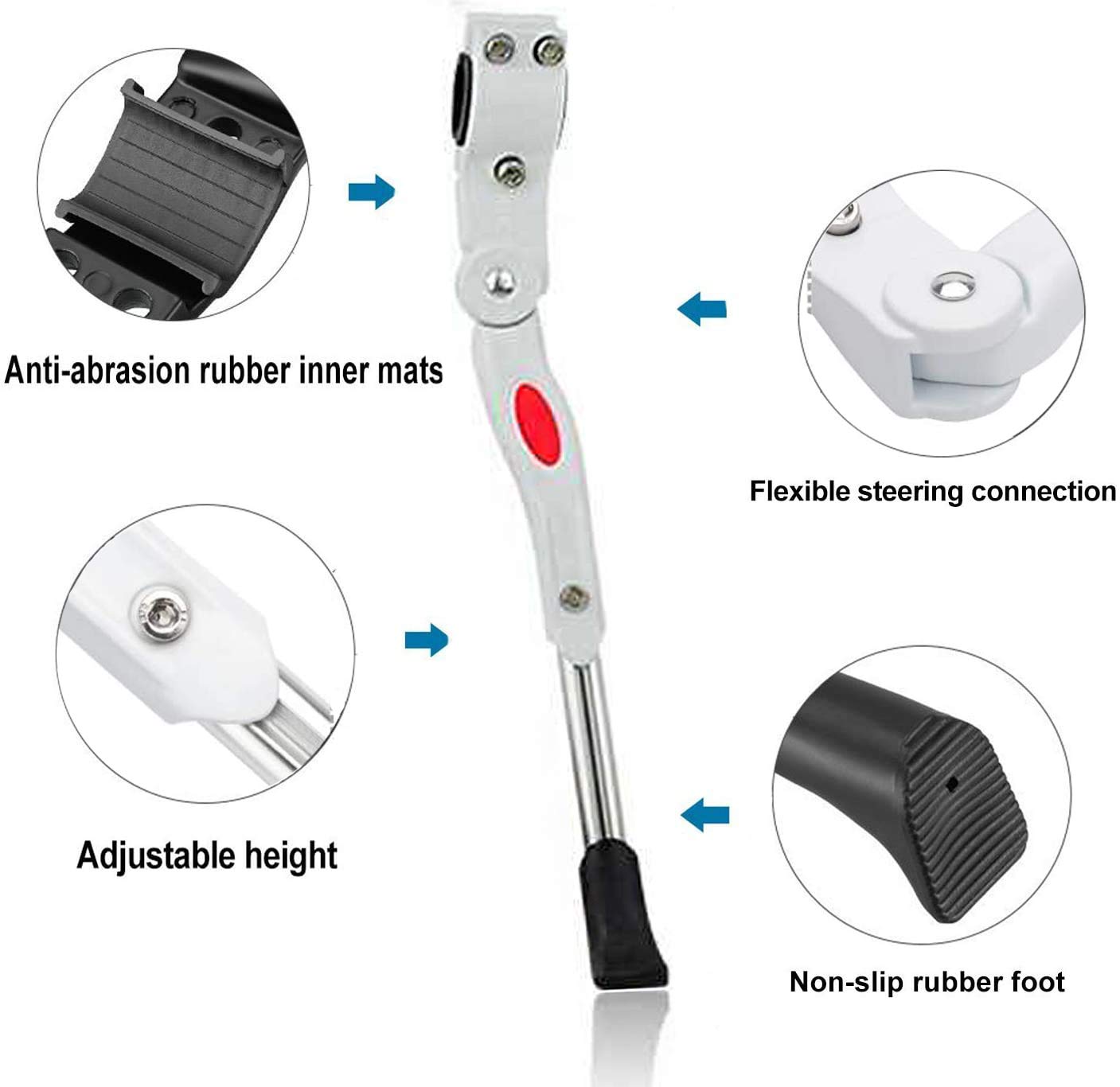 Adjustable Bike Kickstand - Universal Side Support Stand for 22
