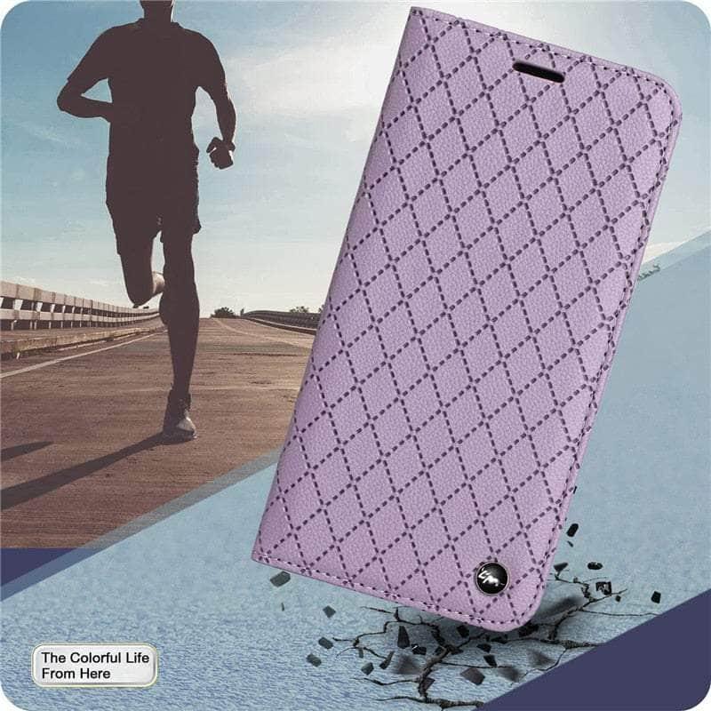 Samsung Galaxy A54 Vegan Leather Wallet Case with Embossing - Slim Protective Cover for Everyday Use & Travel
