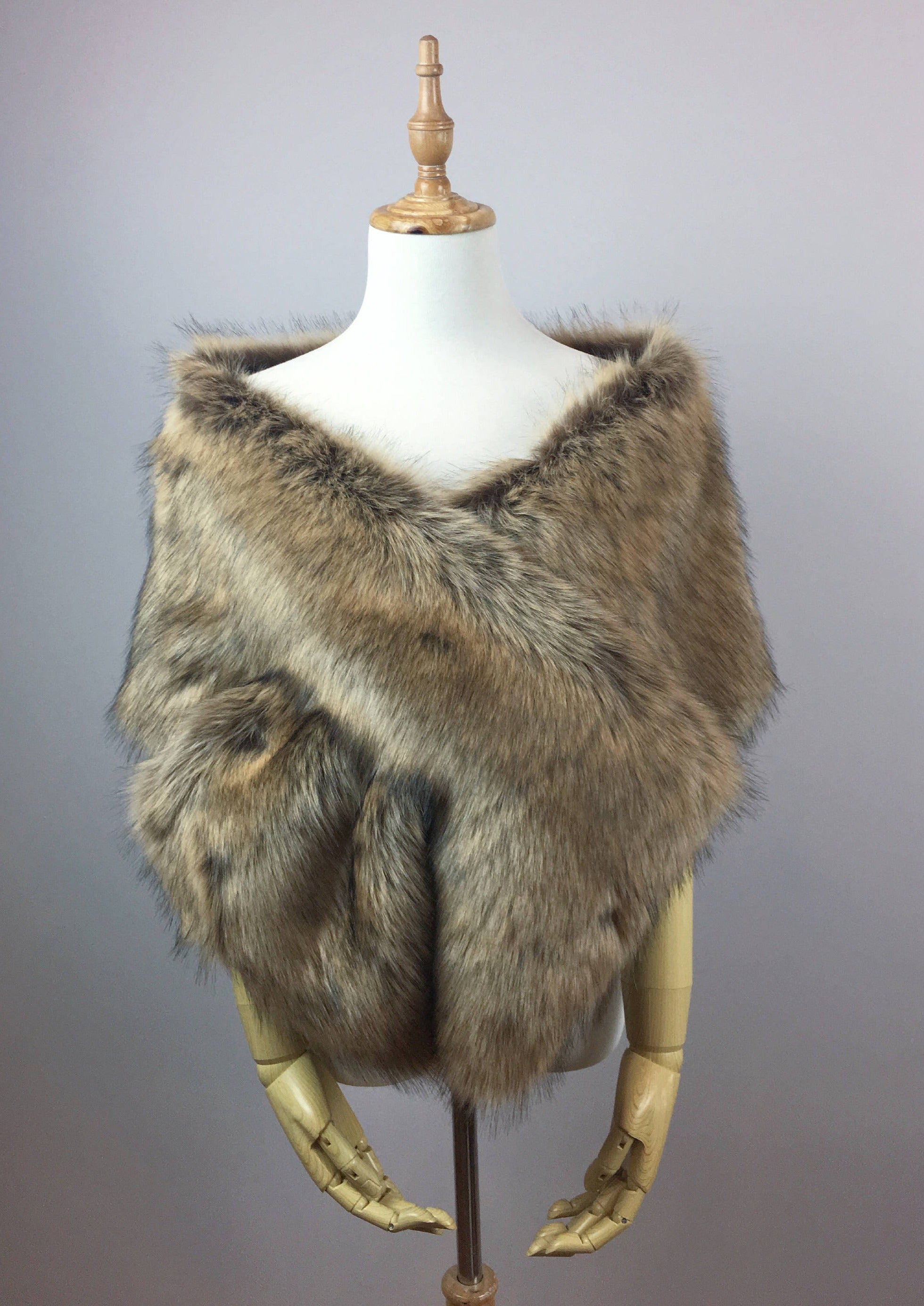 Luxury Brown Fur Shawl Wrap - Soft & Warm Winter Fashion Accessory for Women (Lilian Brw03) | Perfect for Evening Parties, Weddings & Cold Weather Outfits
