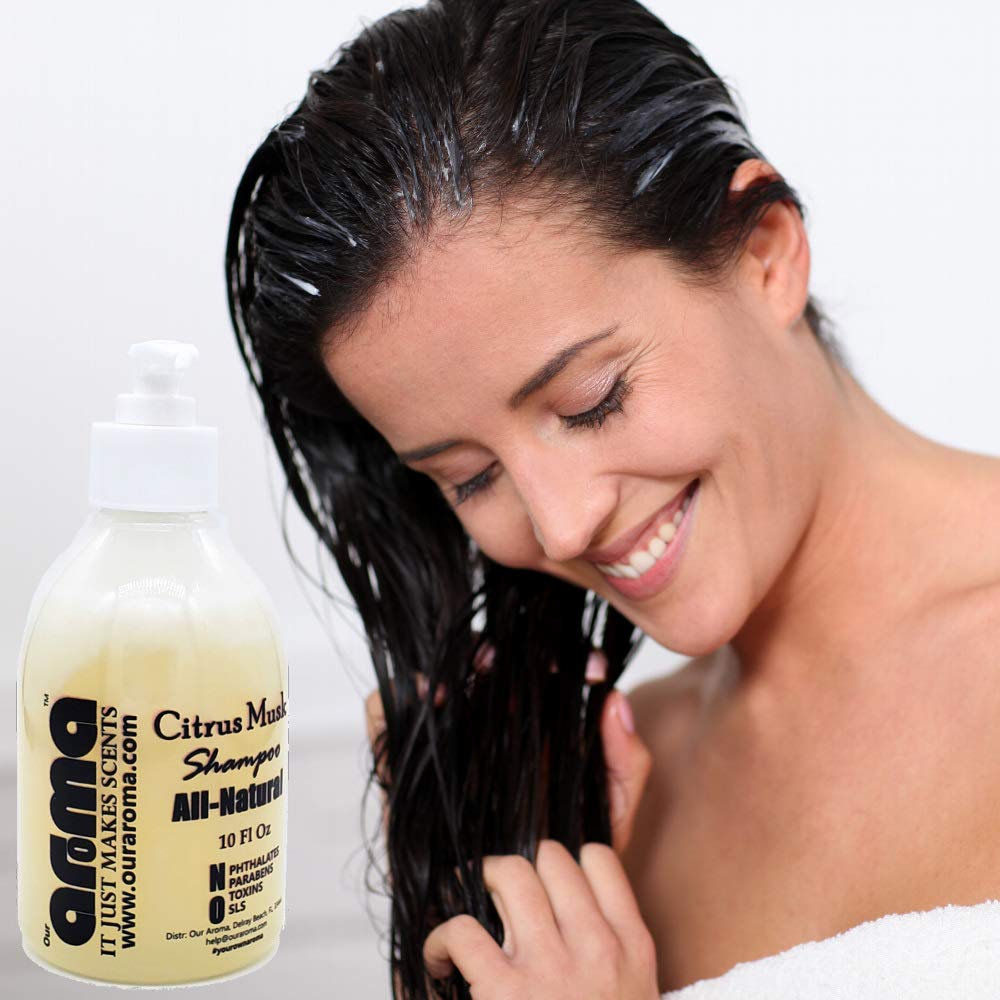 Pure Moroccan Argan Oil Shampoo - Sulfate & SLS Free with Citrus Musk Scent | Travel Size 4oz for Damaged Hair Repair & Shine | Perfect for Vacation, Gym & Daily Hair Care