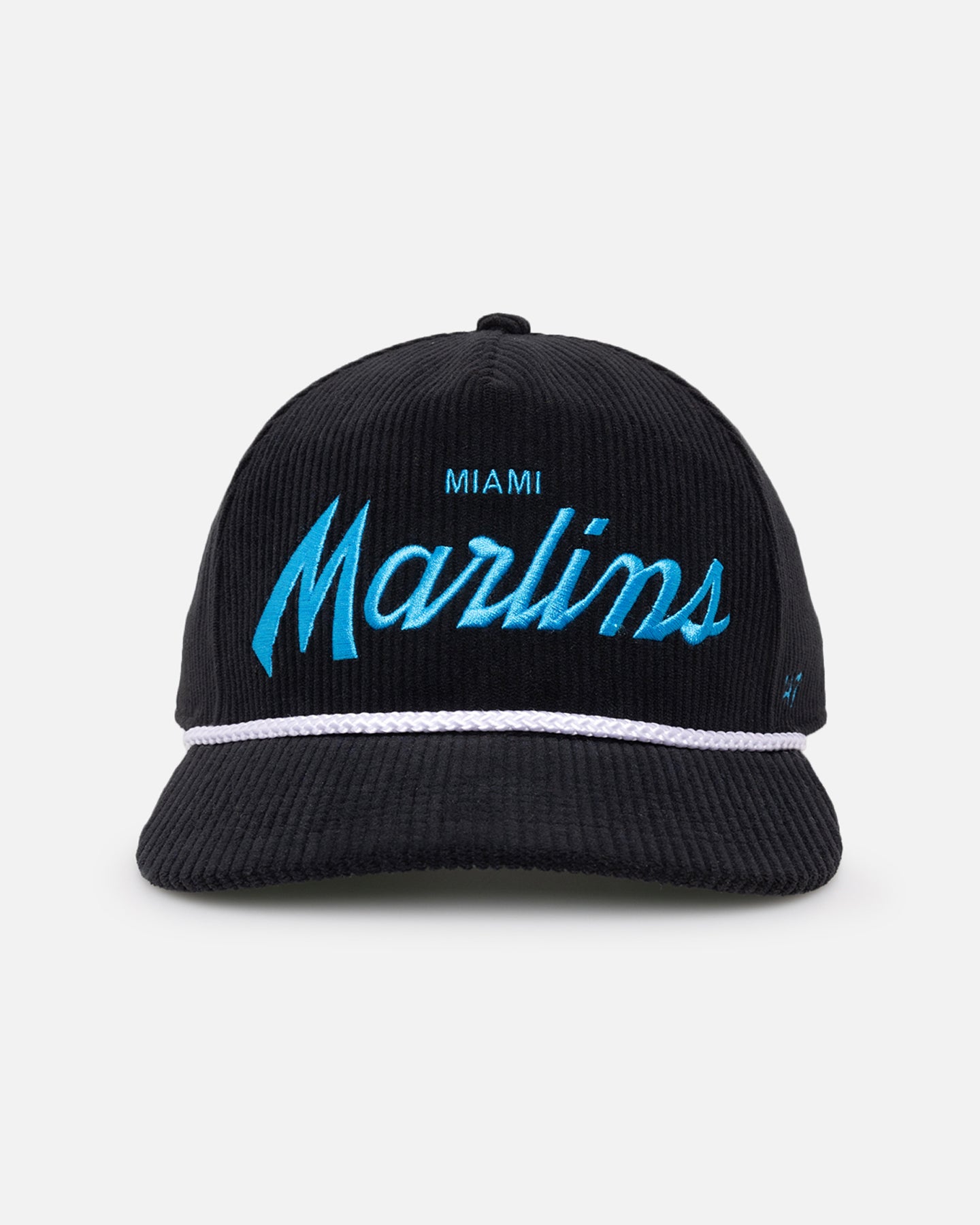 47 Brand Miami Marlins 'MLB Opening Day' Crossrope Hitch Snapback Black Hat - Adjustable Baseball Cap for Men & Women - Perfect for Baseball Games, Sports Events & Casual Wear