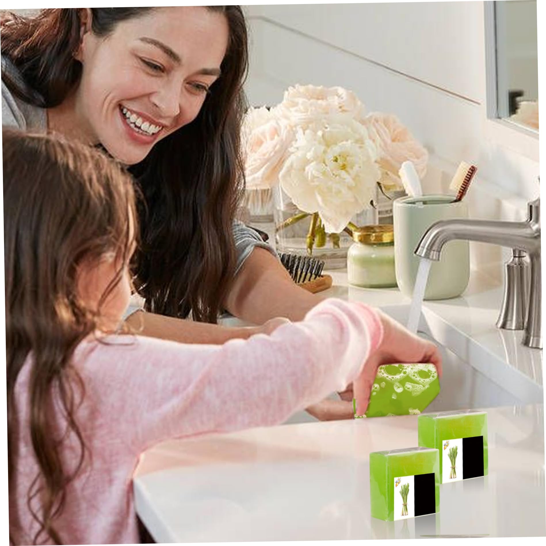 3Pcs Natural Citronella Soap Bars for Men & Women - 100g Organic Lemongrass Body Wash & Facial Cleanser | Essential for Travel, Camping & Home Use - Repels Mosquitoes & Refreshes Skin