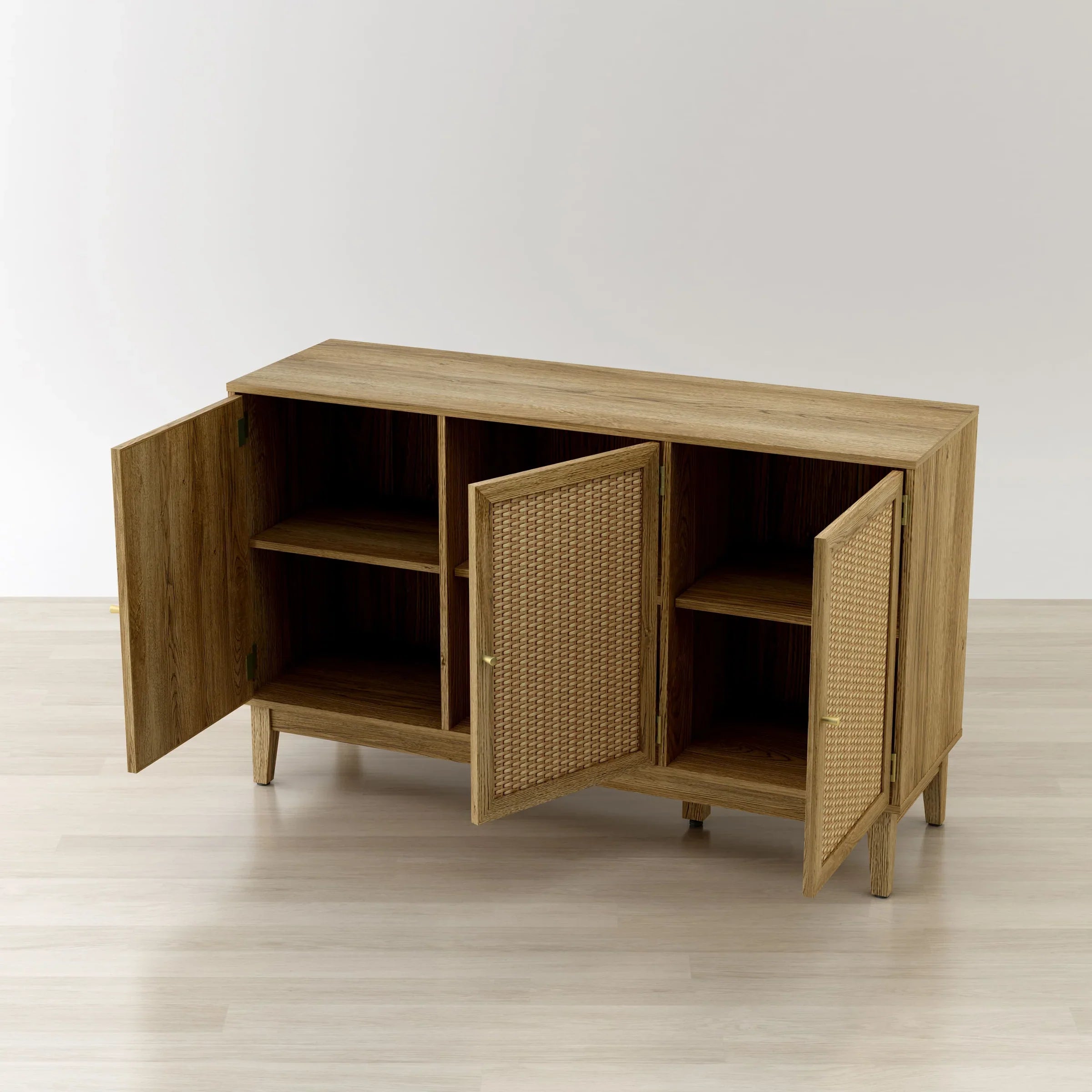Anderson Teak Bodrum 50-Inch Wide Sideboard Cabinet SB 5015 - Solid Teak Wood Storage Console for Dining Room, Living Room & Entryway