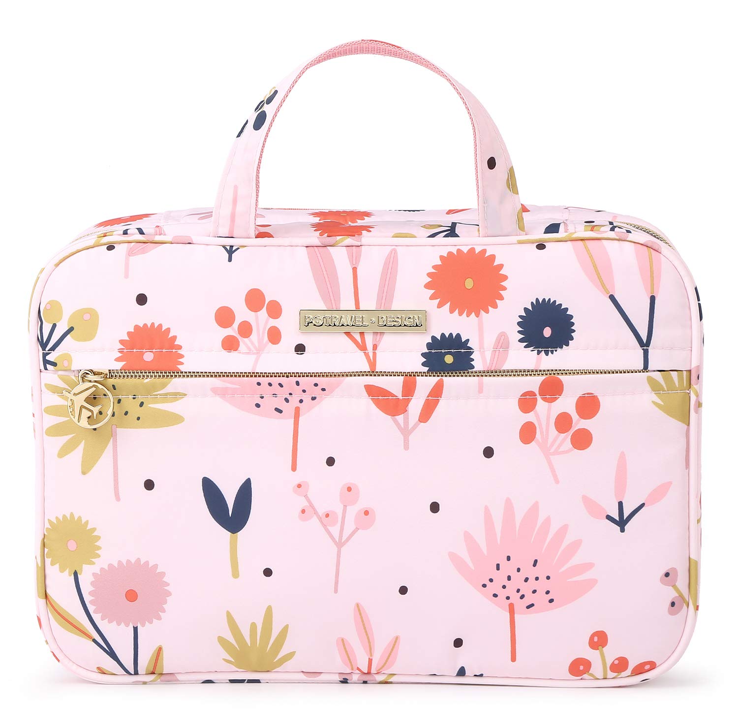 Lychii Hanging Toiletry Bag for Women - Large Floral Printed Travel Makeup Organizer & Cosmetic Case - Perfect for Bathroom, Shower, Gym, and Vacation Travel Accessories