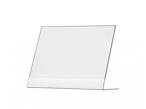 4 Pack Slant Back Ad Sales Flyer Frames - Crystal Clear Counter Display Stand 14