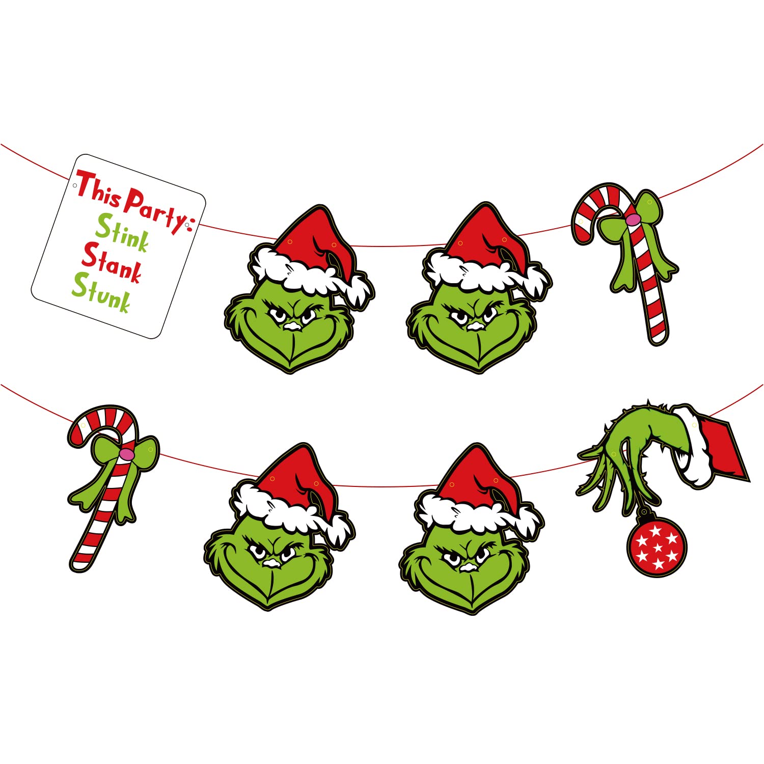 Grinch Christmas Banner & Party Decorations - Whoville Themed Merry Grinchmas Banner for Home, Mantle, Birthday & Xmas Party Supplies | Perfect for Christmas Vacation, Holiday Decor & Festive Celebrations