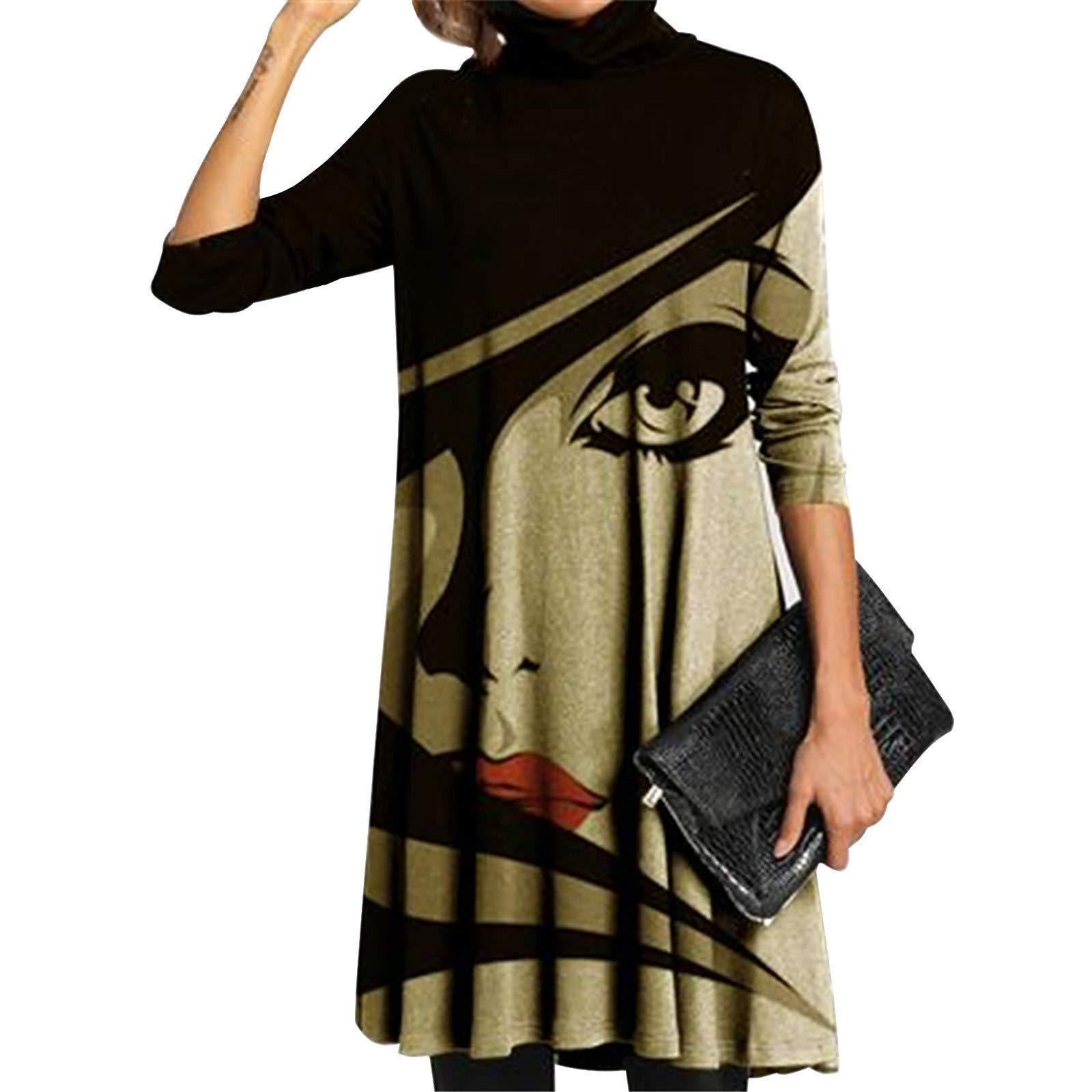 **Faith Jesus Cross Printed Casual Sweatshirt Dress for Women - Religious Christian Apparel for Church, Bible Study & Everyday Wear**