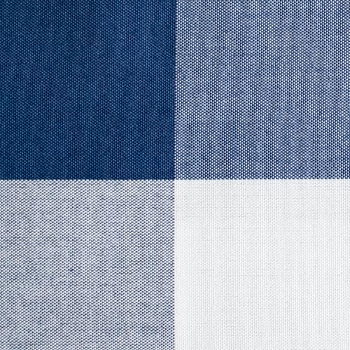 Navy Plaid Pom