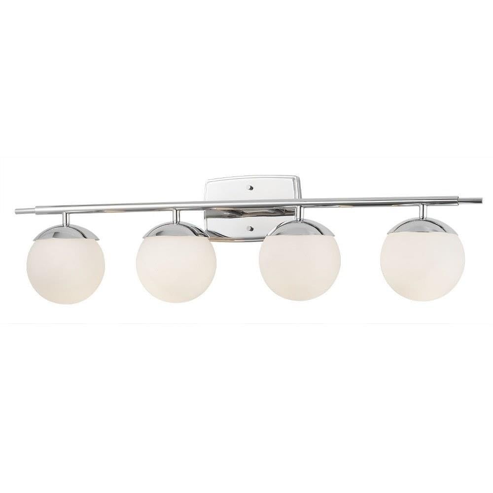 Justice Design Fusion Epoch 4-Light Bathroom Vanity Light Bar - Polished Chrome Finish for Modern Bathroom & Powder Room Lighting