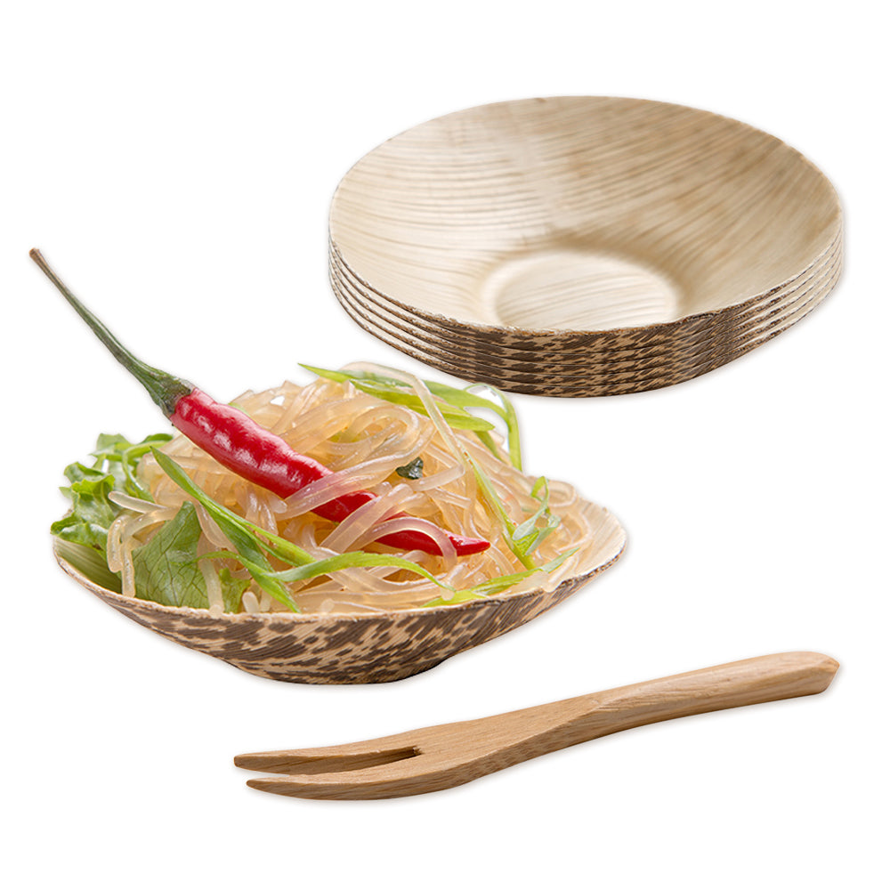 100 Pack 2 oz Round Natural Bamboo Appetizer Cups & 100 Pack 3.5