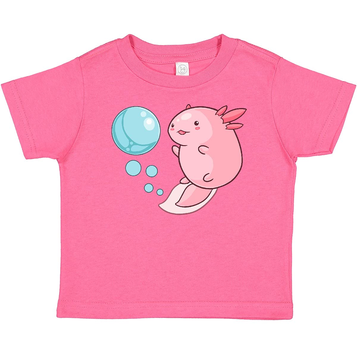 Cute Axolotl and Bubbles Heart-Shaped Baby T-Shirt | Soft Cotton Kids Tee | Perfect for Birthday Gifts & Playdates